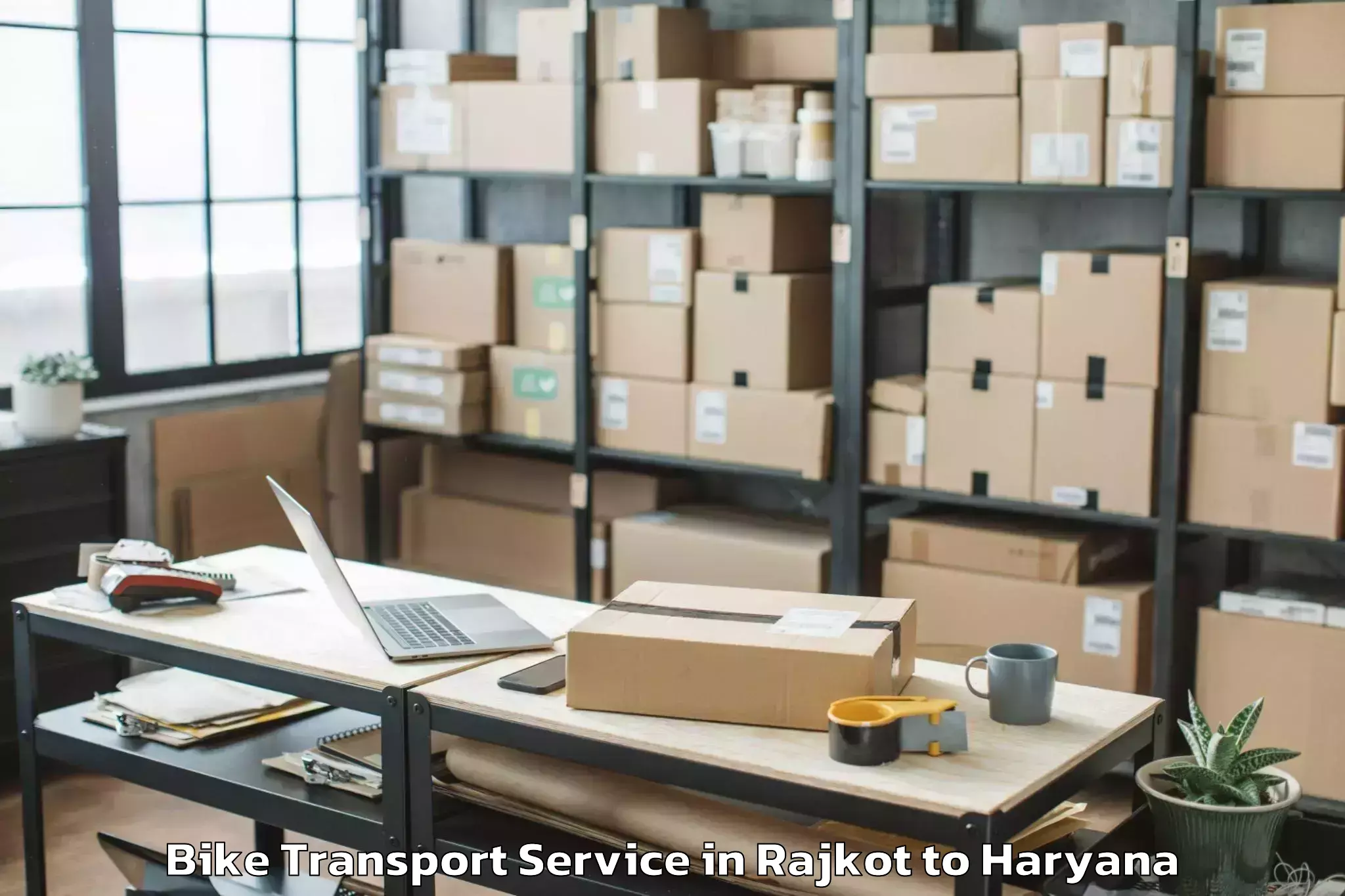 Hassle-Free Rajkot to Meerpur Bike Transport